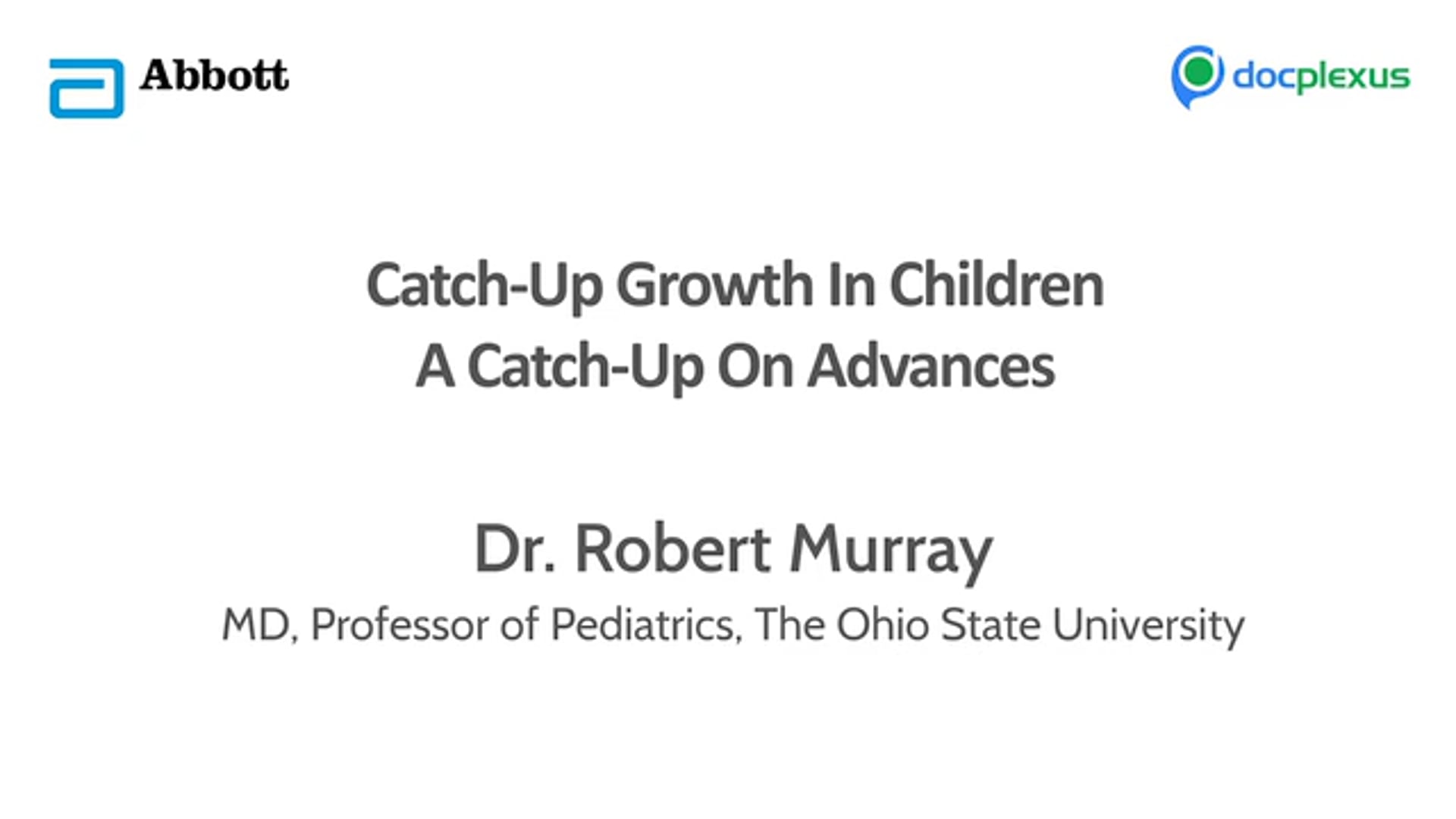 Catch-up Growth in Children-A Catch-up on Advances