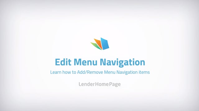 Edit Navigation - LenderHomePage