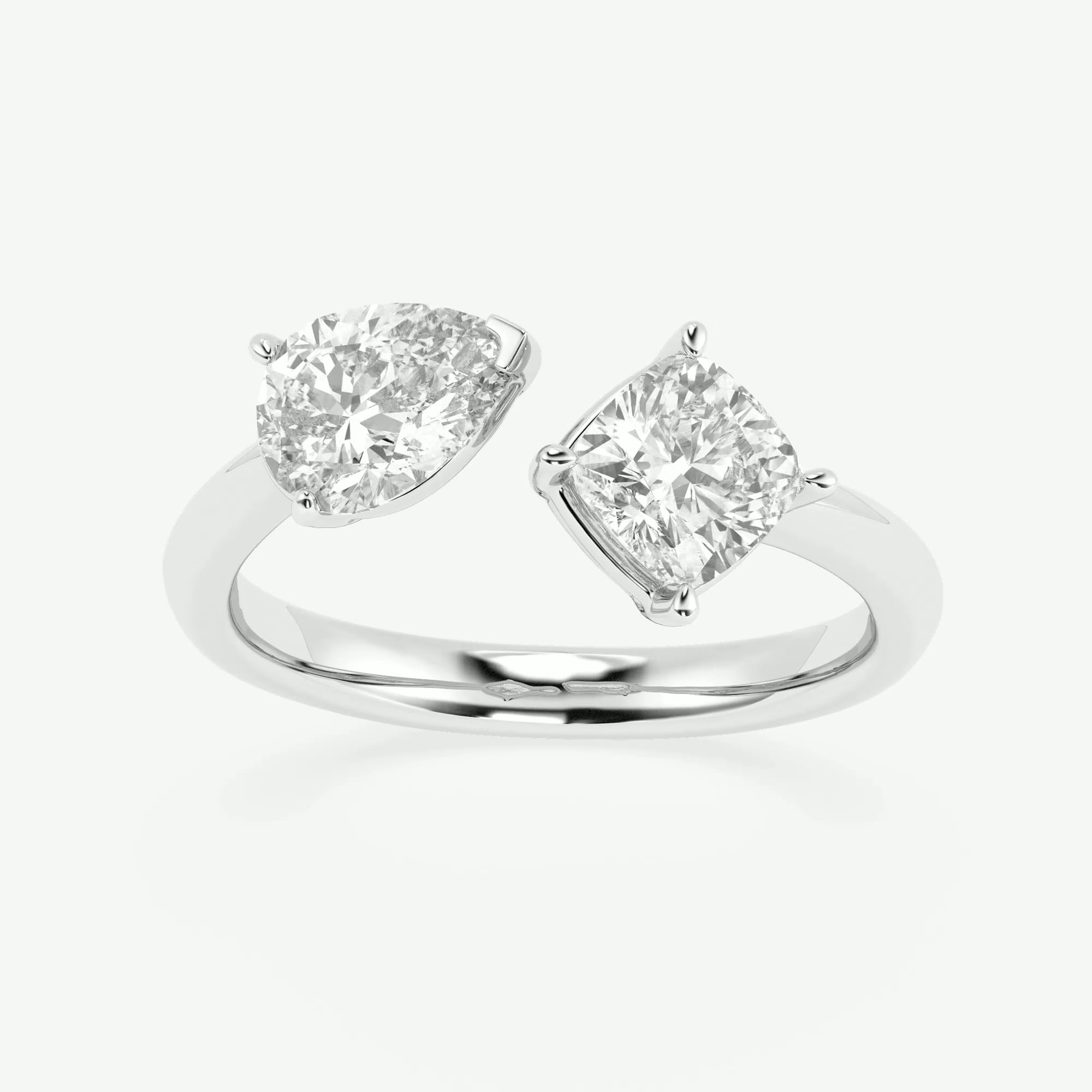 product video for 1 1/2 ctw Pear and Cushion Lab Grown Diamond Two Stone Fashion Ring