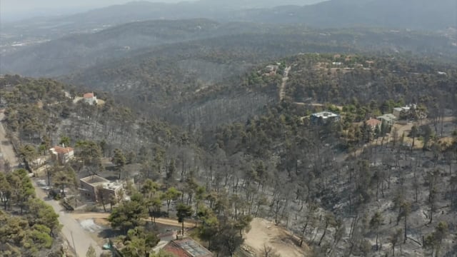 Greece Wildfires: Attica's ravaged region north of Athens