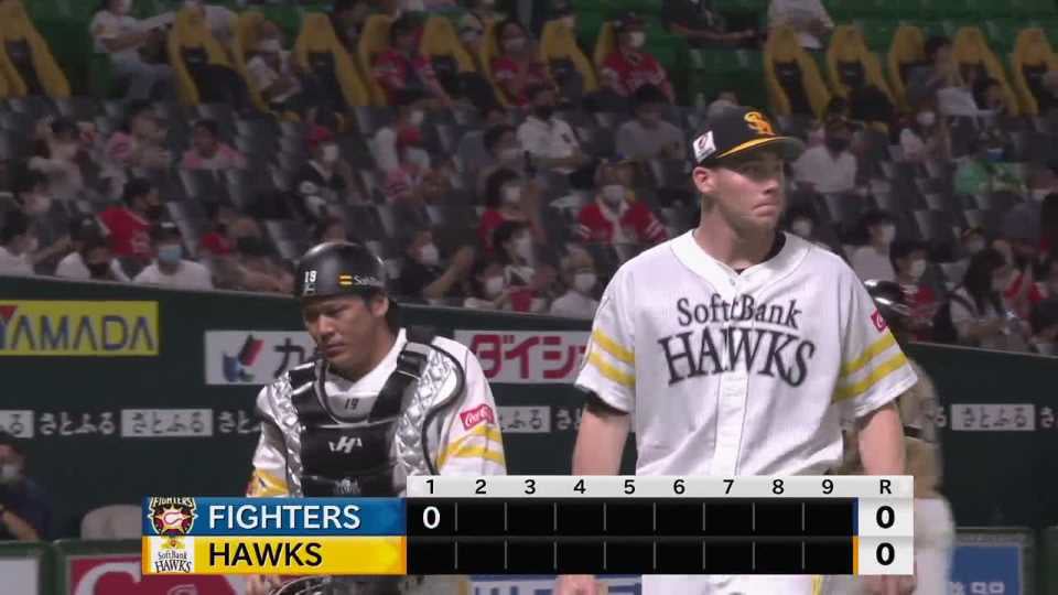 【1回表】プロ初先発のホークス・C.スチュワート・ジュニア 初回を無失点で抑える!! 2021/8/15 H-F