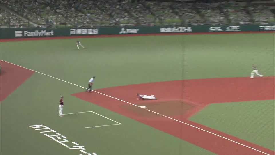 【8回表】ライオンズ・平沼 強烈な打球をダイビングキャッチのファインプレー!! 2021/8/15 L-E