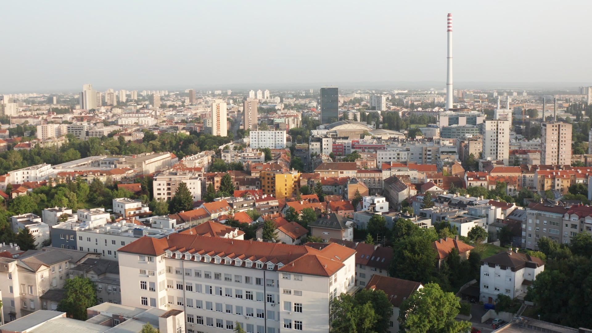 Zagreb city aerial view
