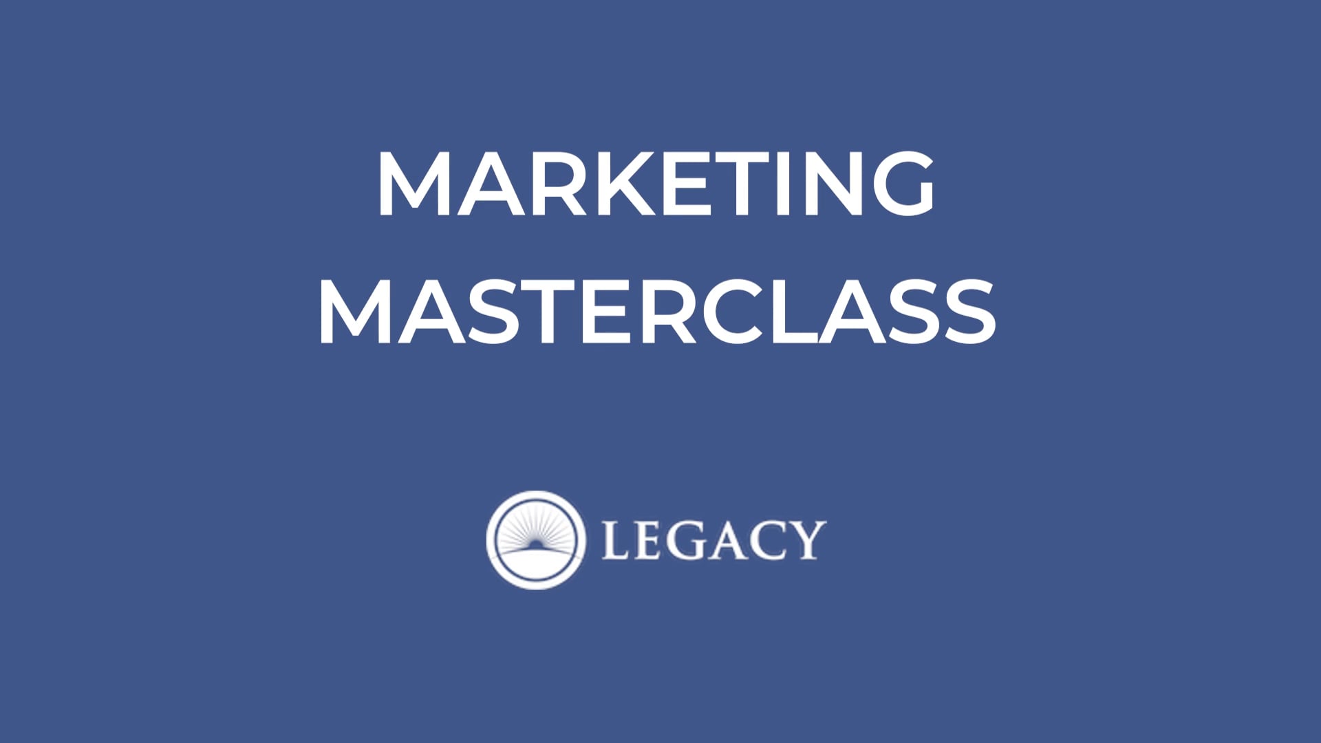 Marketing Masterclass on Vimeo