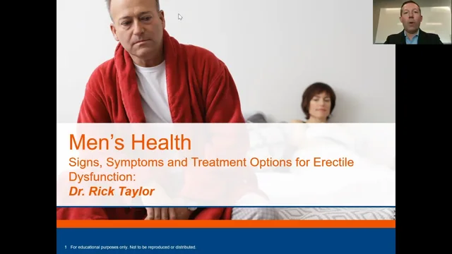 Webinar Signs Symptoms and treatment Options for Erectile Dysfunction Dr. Rick Taylor