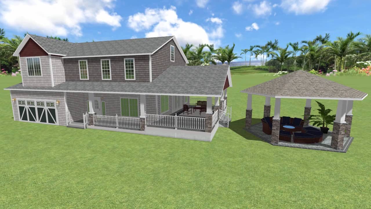 Realtime Landscaping Adding a Covered Porch and Patio on Vimeo