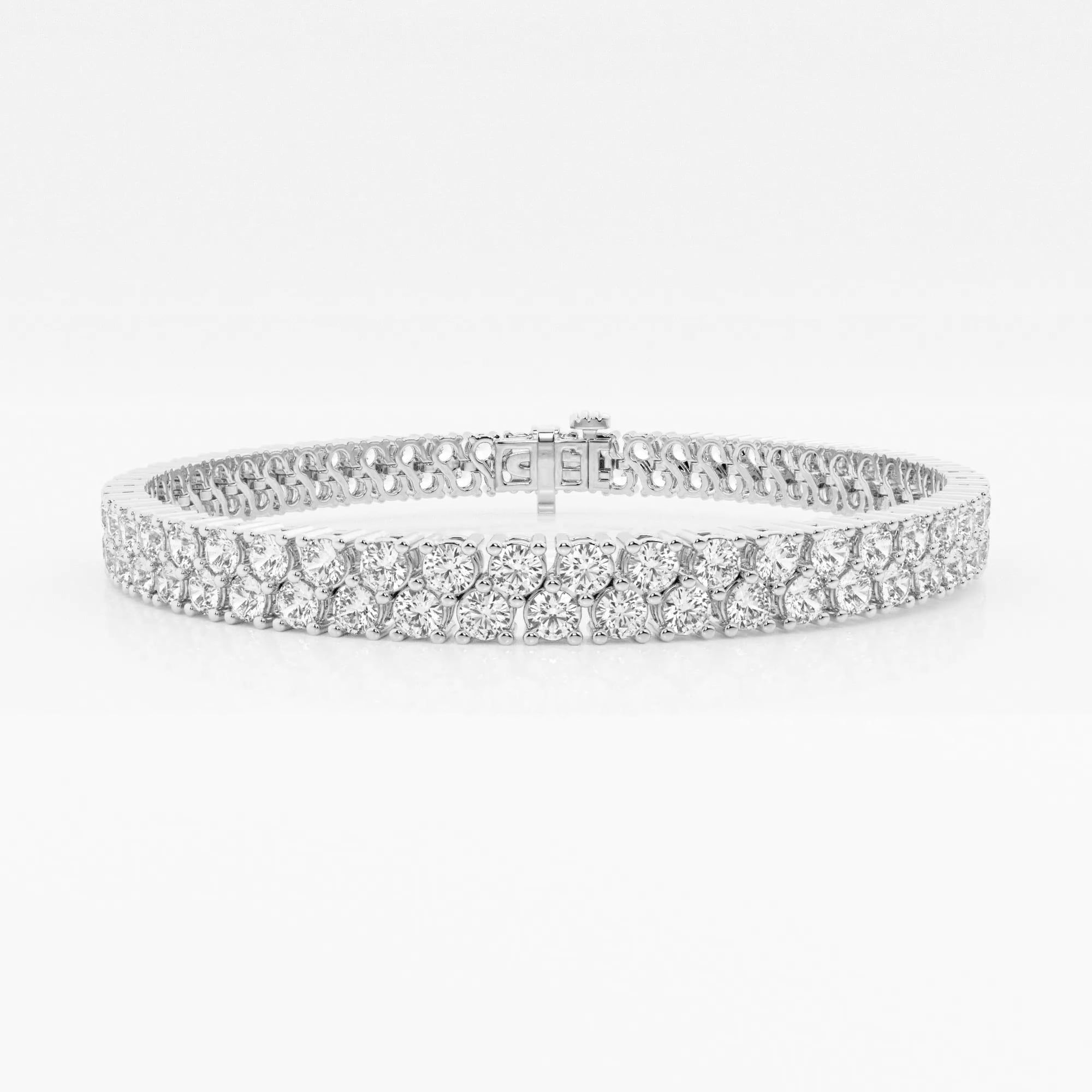 product video for 10 ctw Round Lab Grown Diamond Double Row Fashion Bracelet - 7.25 Inches