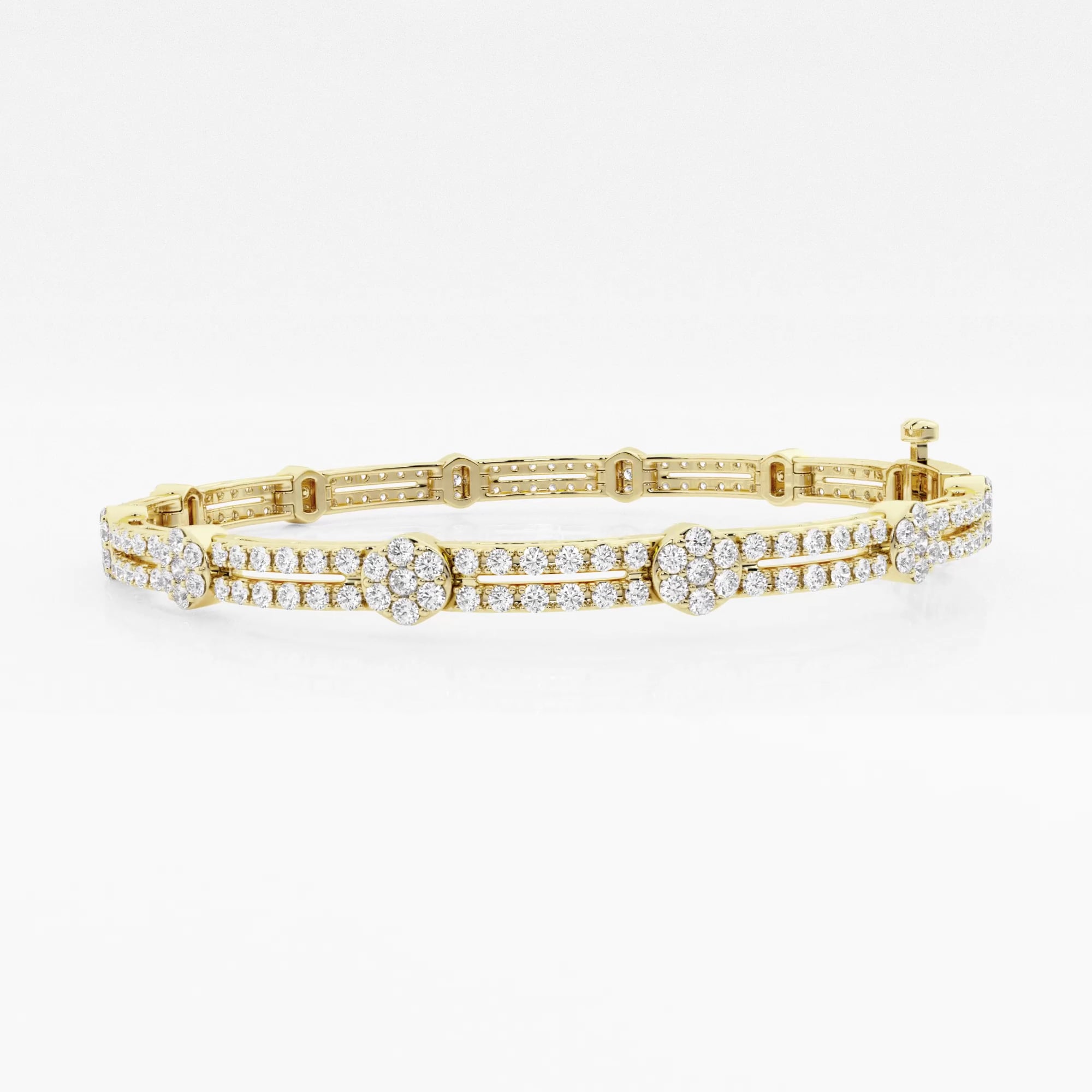 1.14 CT Diamond Three Row Rubber Bracelet-Certified Jewelry – Diagaa