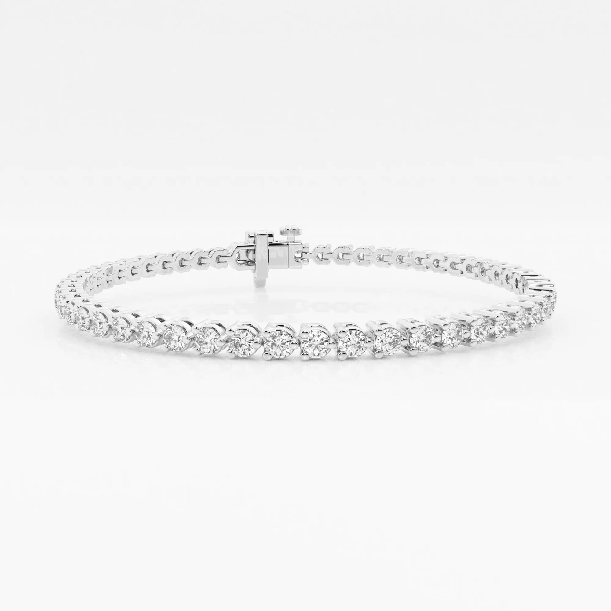 2 ctw Round Lab Grown Diamond Three-Prong Tennis Bracelet - 7 Inches ...