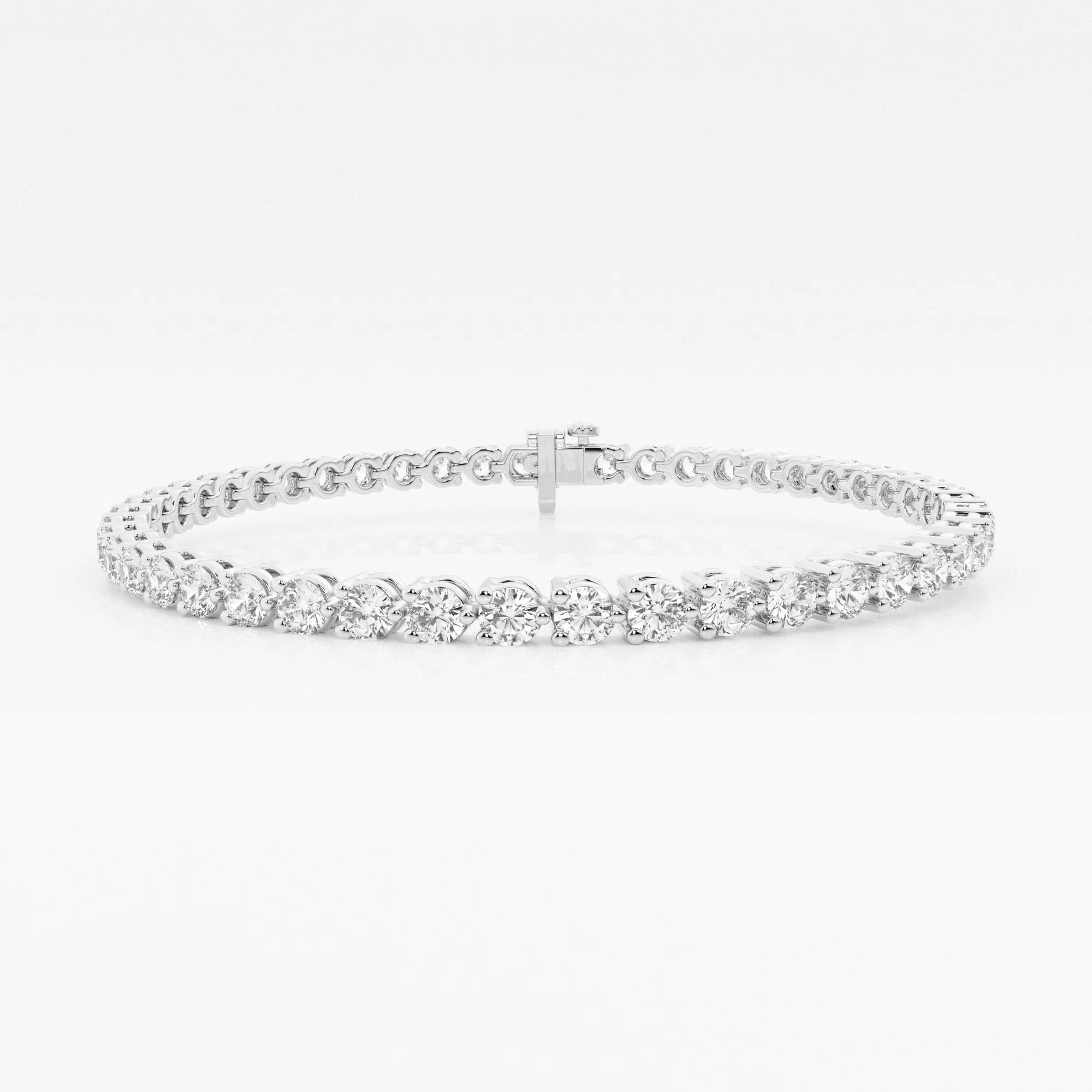 product video for 4 ctw Round Lab Grown Diamond Three-Prong Tennis Bracelet - 7 Inches