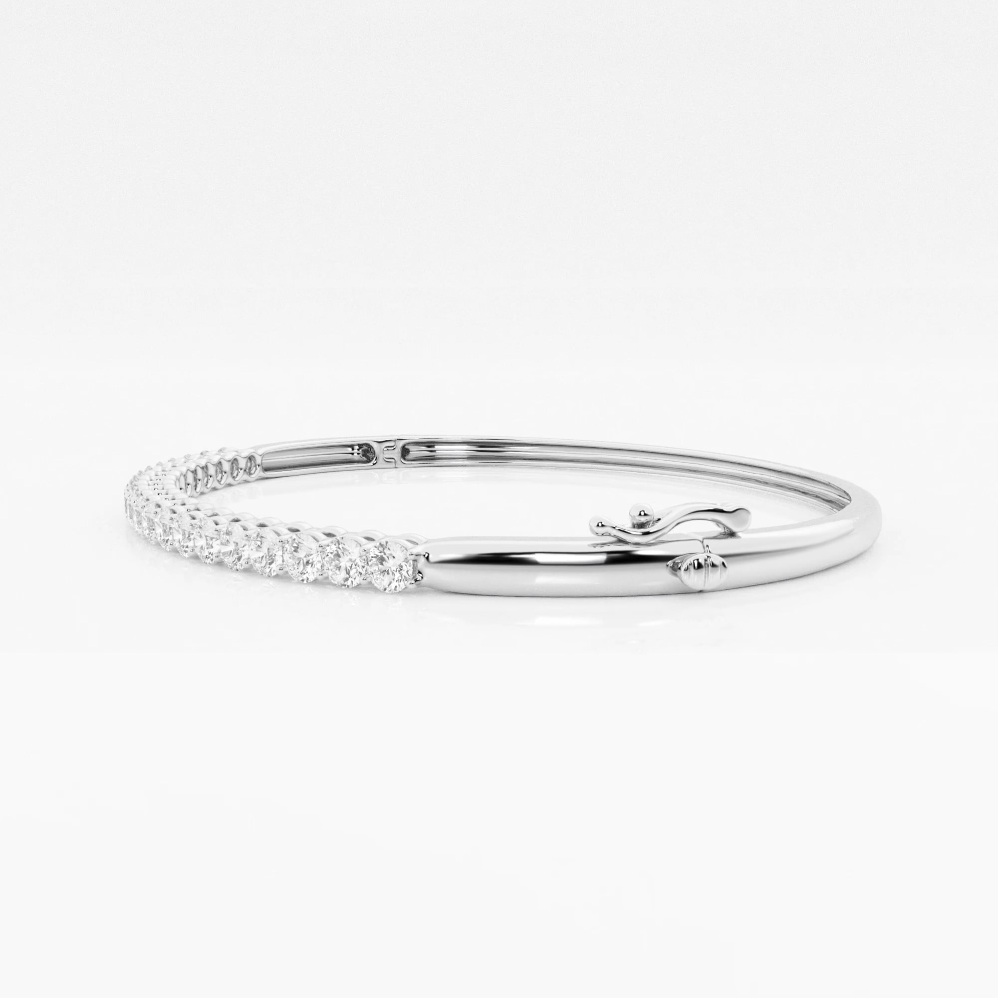 product video for 2 1/9 ctw Round Lab Grown Diamond Shared Prongs Bangle Bracelet - 7 Inches