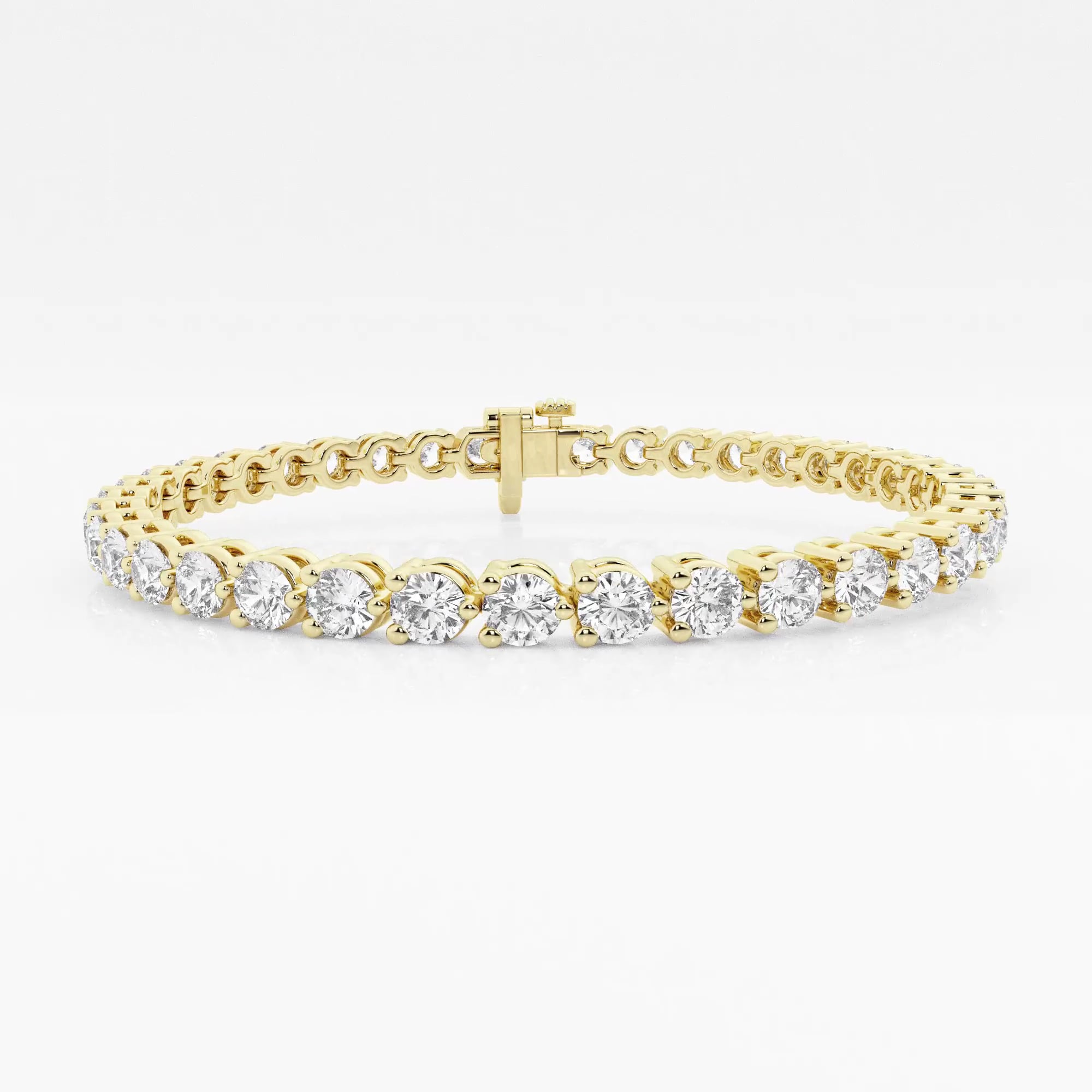 product video for 7 ctw Round Lab Grown Diamond Three-Prong Tennis Bracelet - 7 Inches