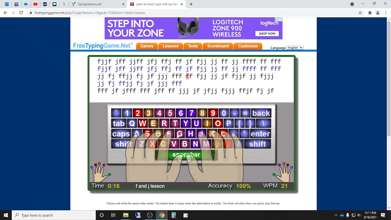 Typing Lessons