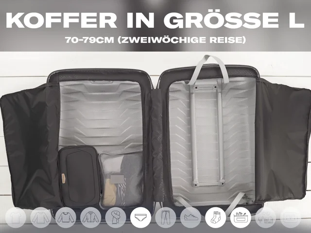 Trolley Reisekoffer Koffer Weichgepäck Stoff grau ultraleicht 52L, 49,99 €