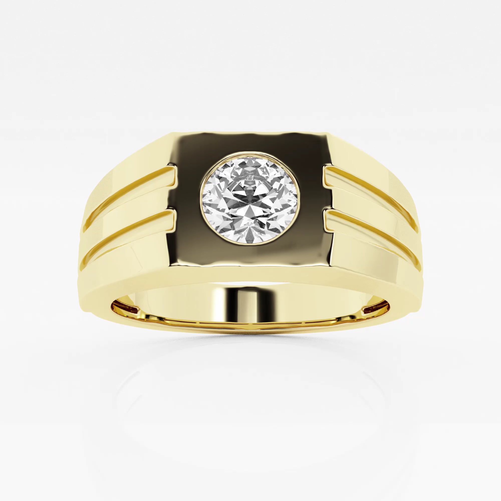 Mens gold solitaire 2025 diamond ring