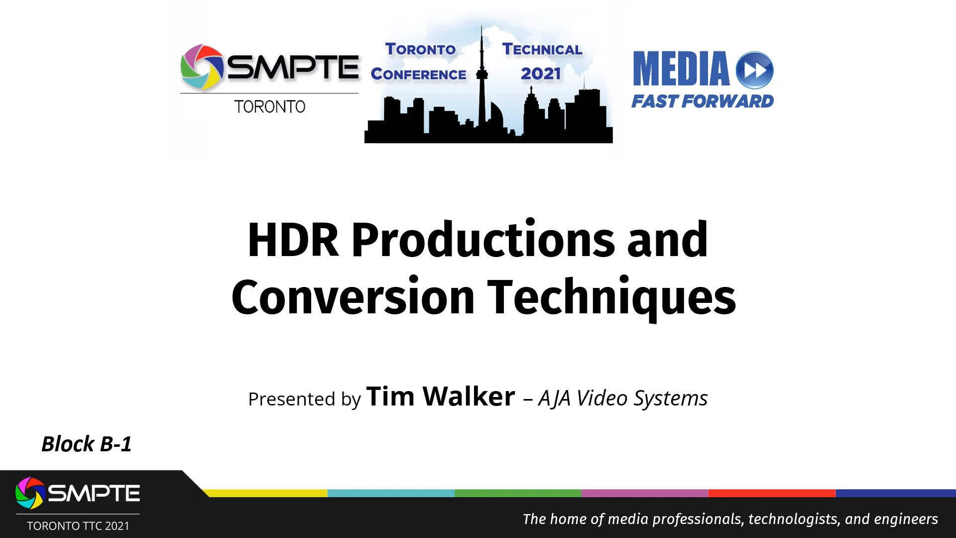 AJA Video at SMPTE TTC 2021 - HDR Productions and Conversion Techniques  with Tim Walker on Vimeo