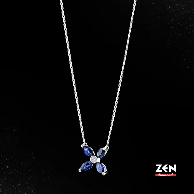 Sapphire Diamond String Necklace – María José Jewelry
