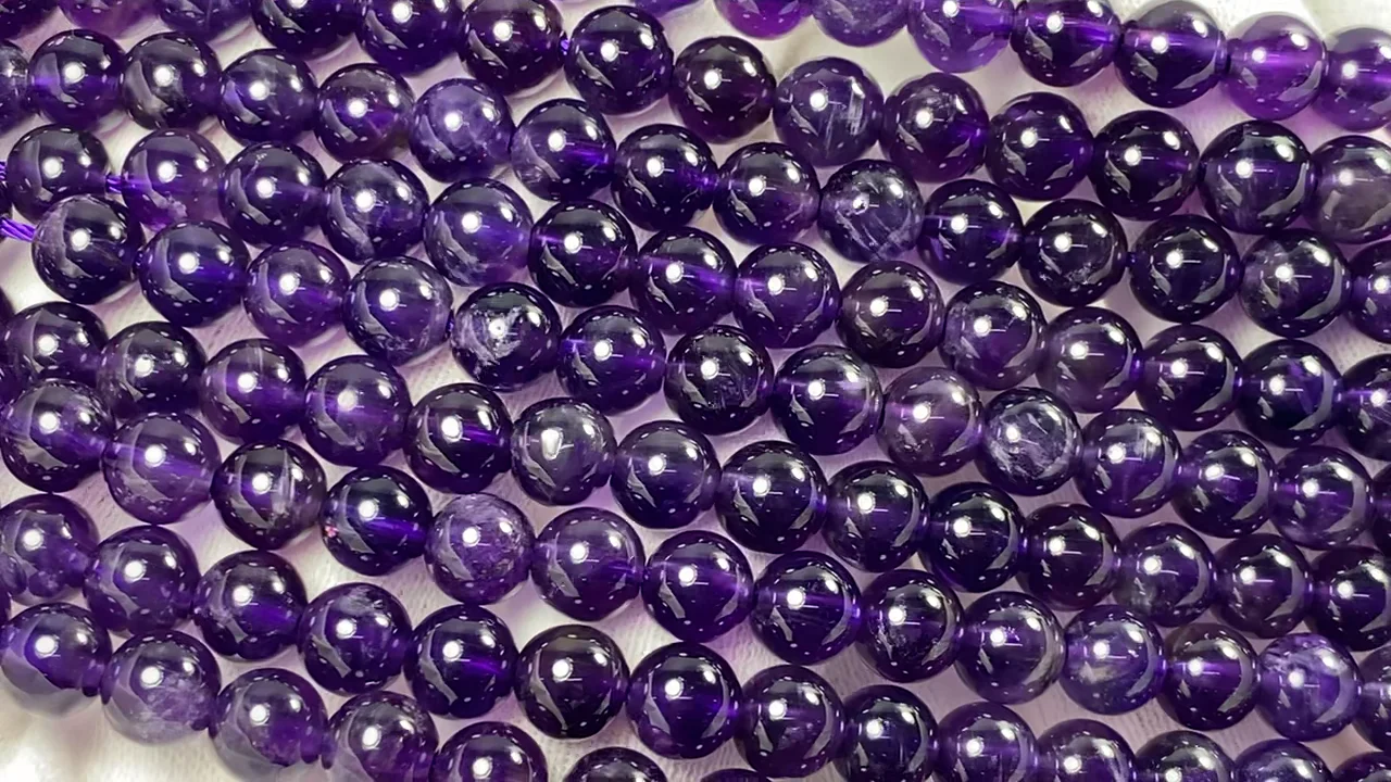 アメジスト（紫水晶） ラウンド6mm 1連｜天然石ビーズの卸問屋・通販