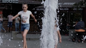 kids, fountain, park