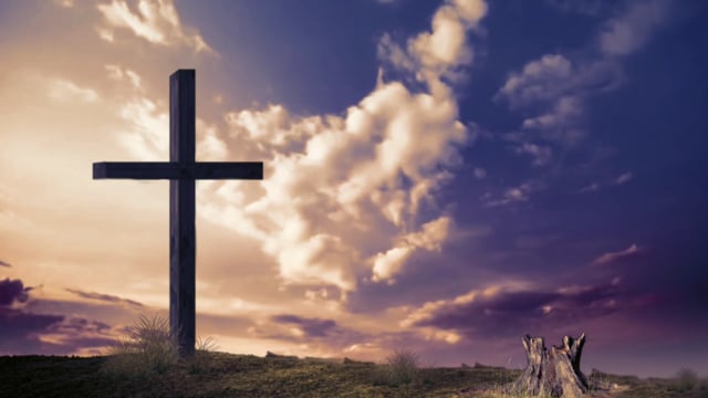 Silhouette Jesus Christ Crucifix Cross Calvary Sunset Background Concept  Good Stock Photo by ©golfmhee 380166882