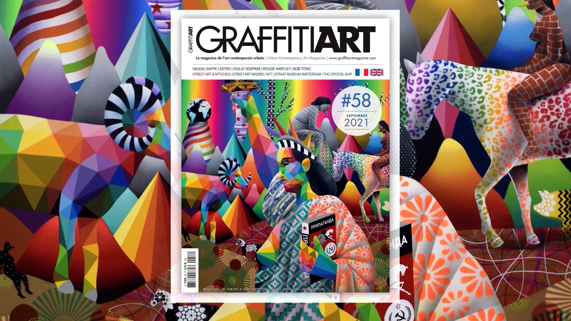Graffiti Art magazine Numéro #58 Madrid NFT Affiches Okuda