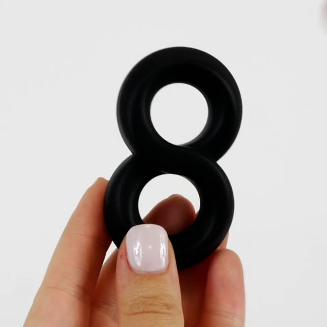 Anneau de pénis double en silicone liquide 8 - Ultra extensible
