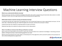 Lecture 1 - ML Interview Questions &amp; Answers