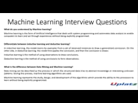 Lecture 1 - ML Interview Questions &amp; Answers