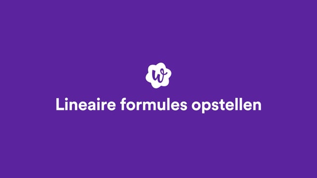 Formule y=ax+b opstellen | WRTS