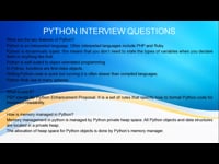 Lecture 1 - Python Interview Questions &amp; Answers
