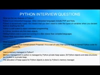 Lecture 1 - Python Interview Questions &amp; Answers