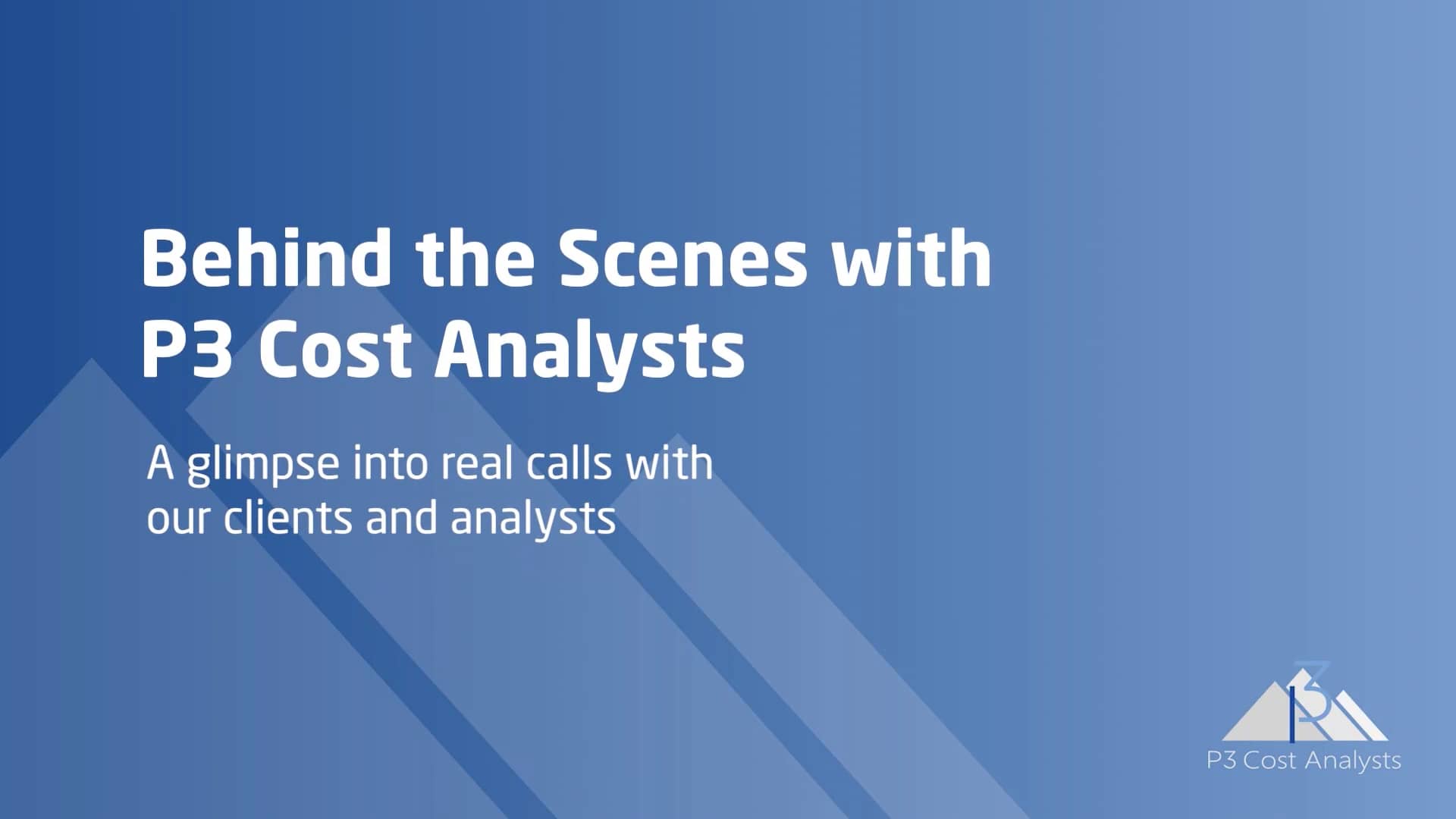Behind The Scenes With P3 Cost Analysts On Vimeo