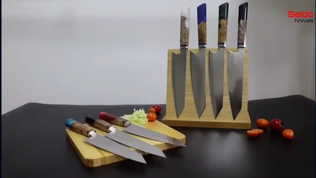 SEIDO™ Japanese Damascus Steel Professional Chef Knife Set, 4-Piece on Vimeo