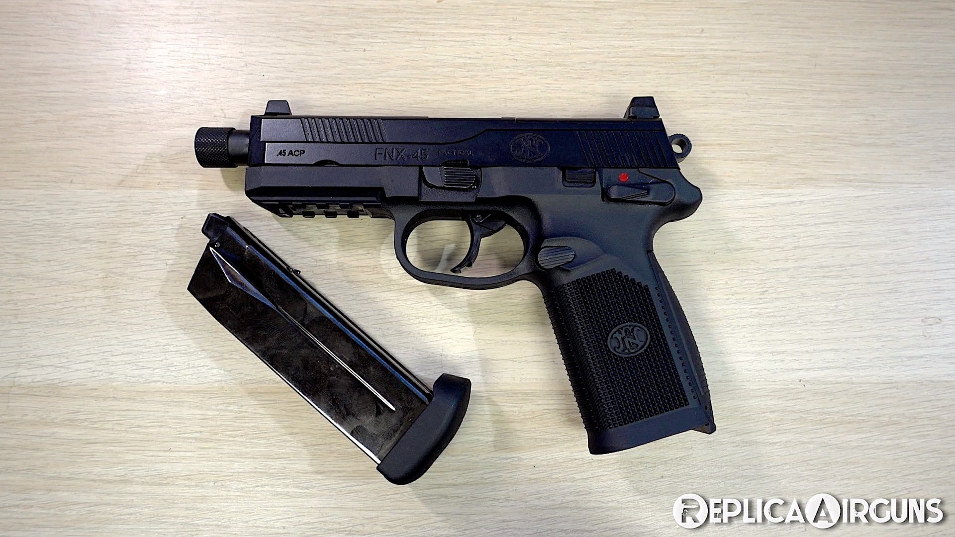 Cybergun FN Herstal FNX-45 Tactical GBB Airsoft Pistol Table Top Review