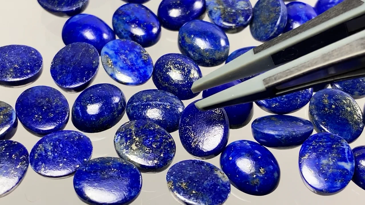 パネル生地　ラピスラズリ ラピスラズリ オーバル カボション10×8mm 5個｜天然石ビーズ