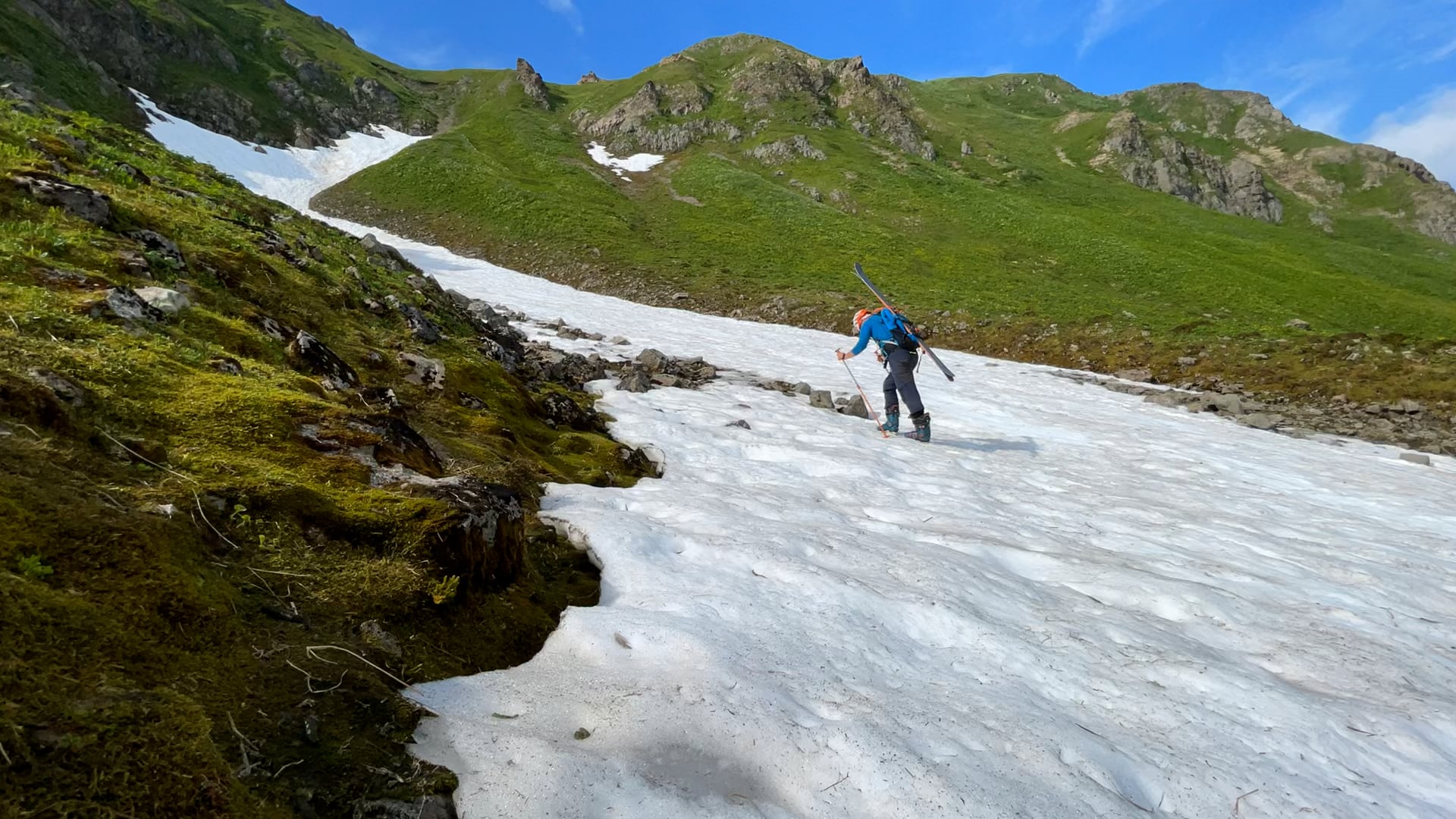 Climbing Krushian Couloir, Attu Island