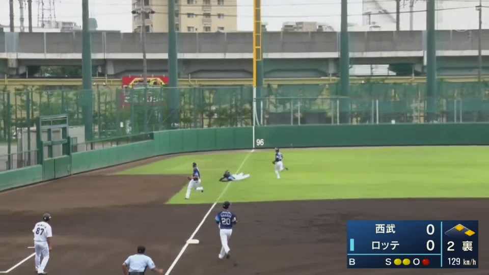 【ファーム】ライオンズ・仲三河 ピンチを救うダイビングキャッチ!! 2021/8/29 M-L(ファーム)
