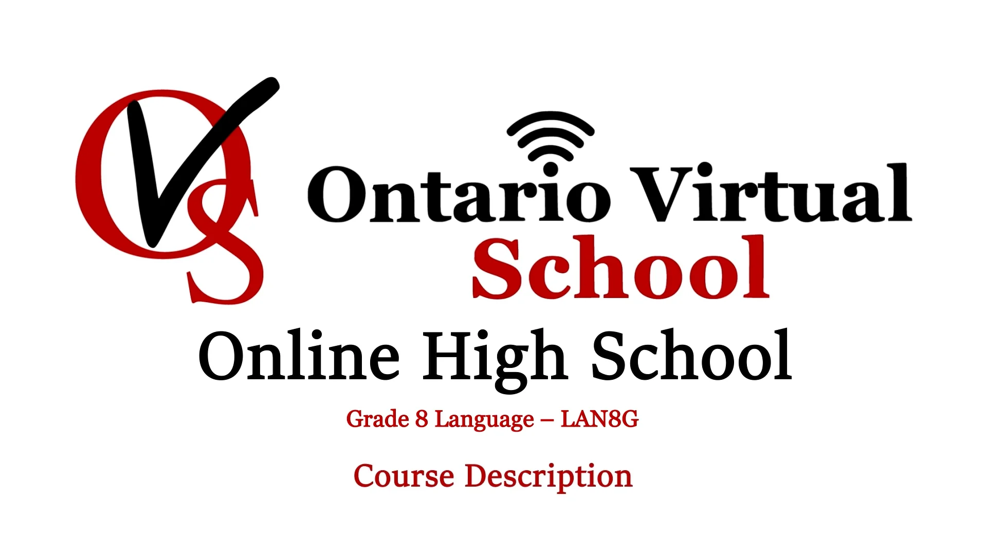 Grade 8 Language - Ontario Virtual School