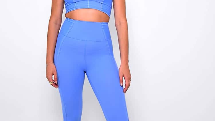 Nike Yoga luxe cropped leggings in blue
