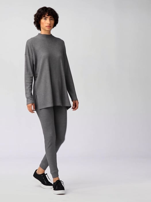 Women's Crew Neck Thermal Shirt Top Stretch Cotton Long Sleeve Basic Waffle  Knit