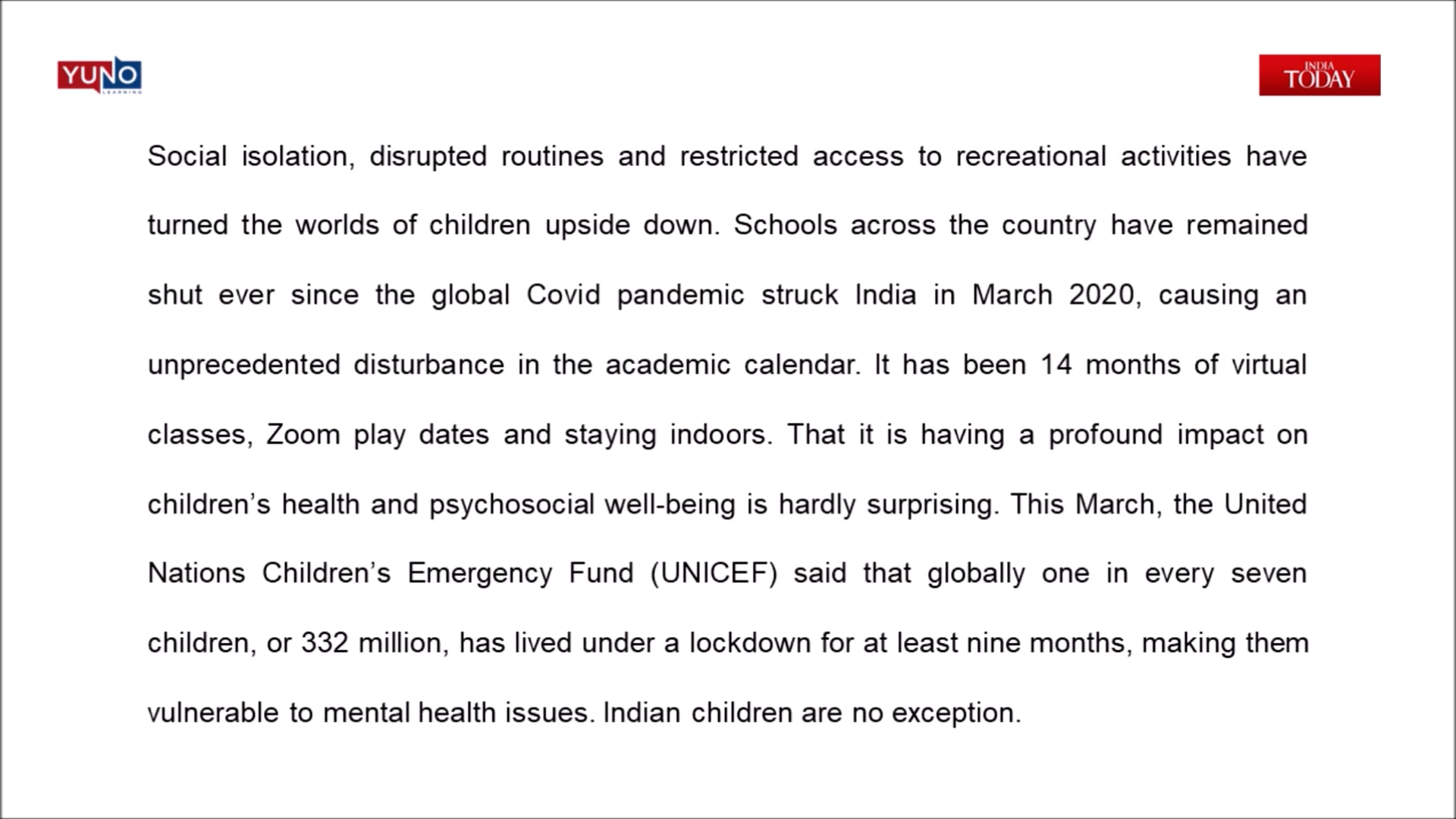 News Vocabulary: Pandemic and Kids