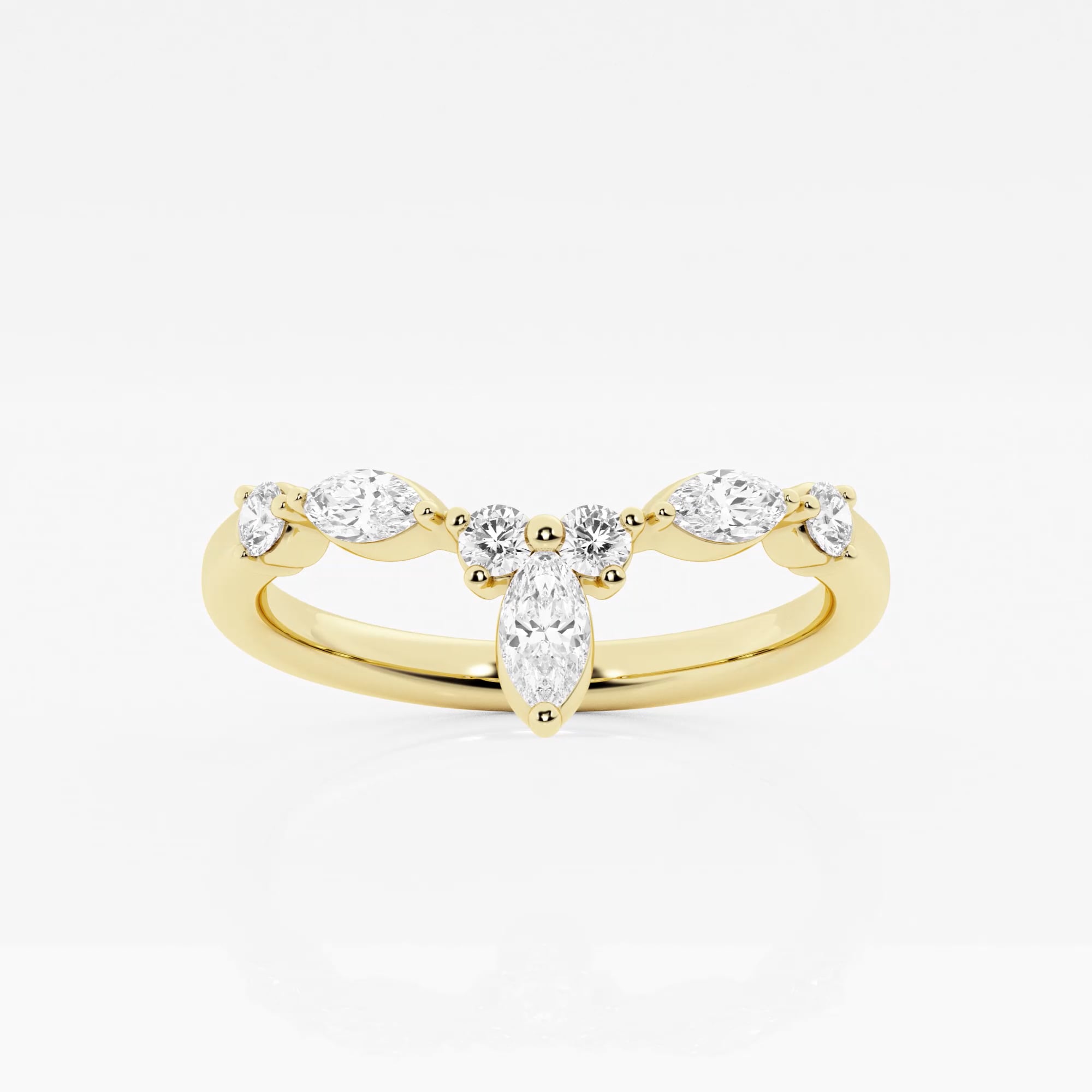 product video for 2/5 ctw Round and Marquise Lab Grown Diamond Chevron Stackable Ring