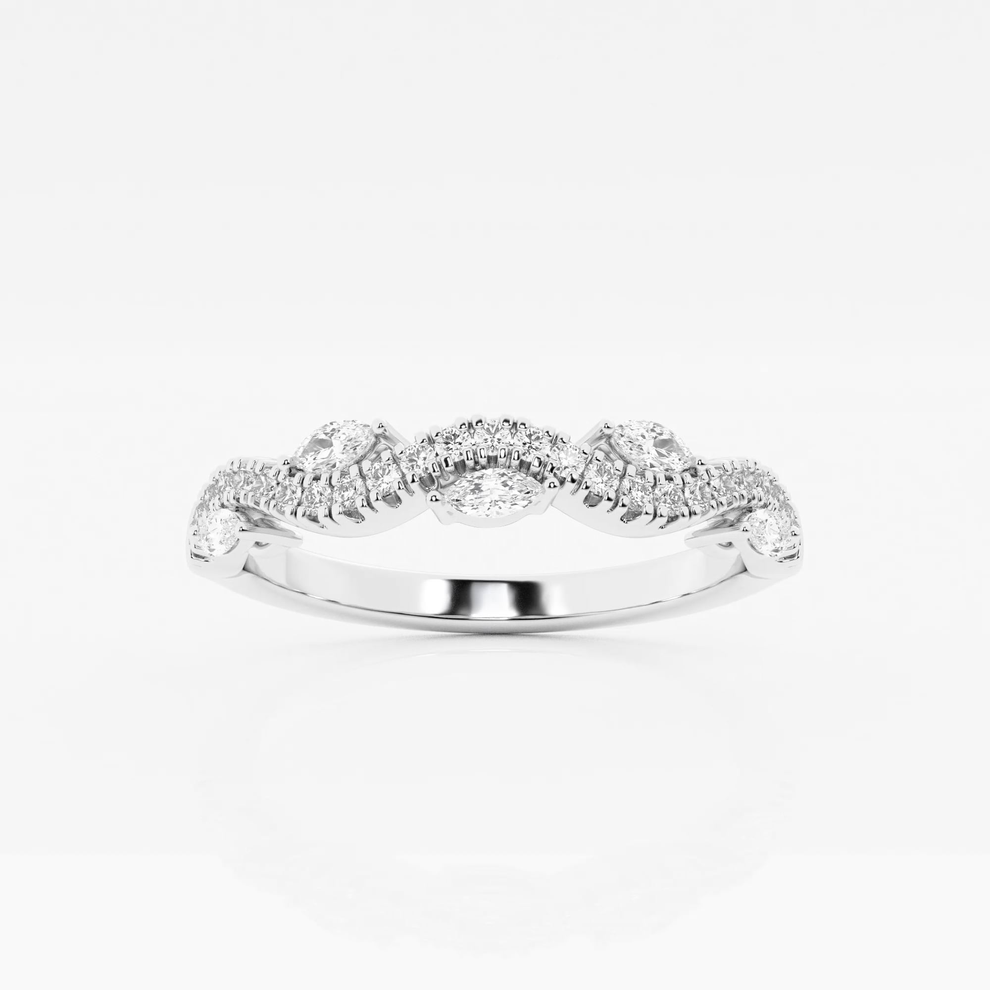 product video for 1/3 ctw Round and Marquise Lab Grown Diamond Vine Stackable Ring