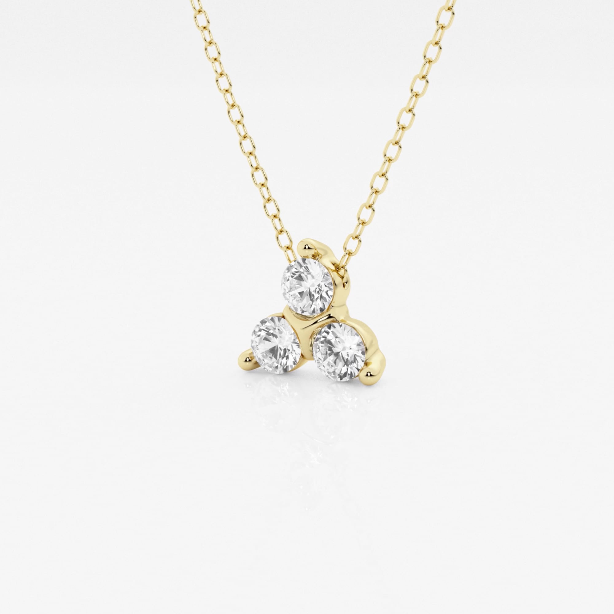 product video for 1/2 ctw Round Lab Grown Diamond Three-Stone Fashion Pendant with Adjustable Chain