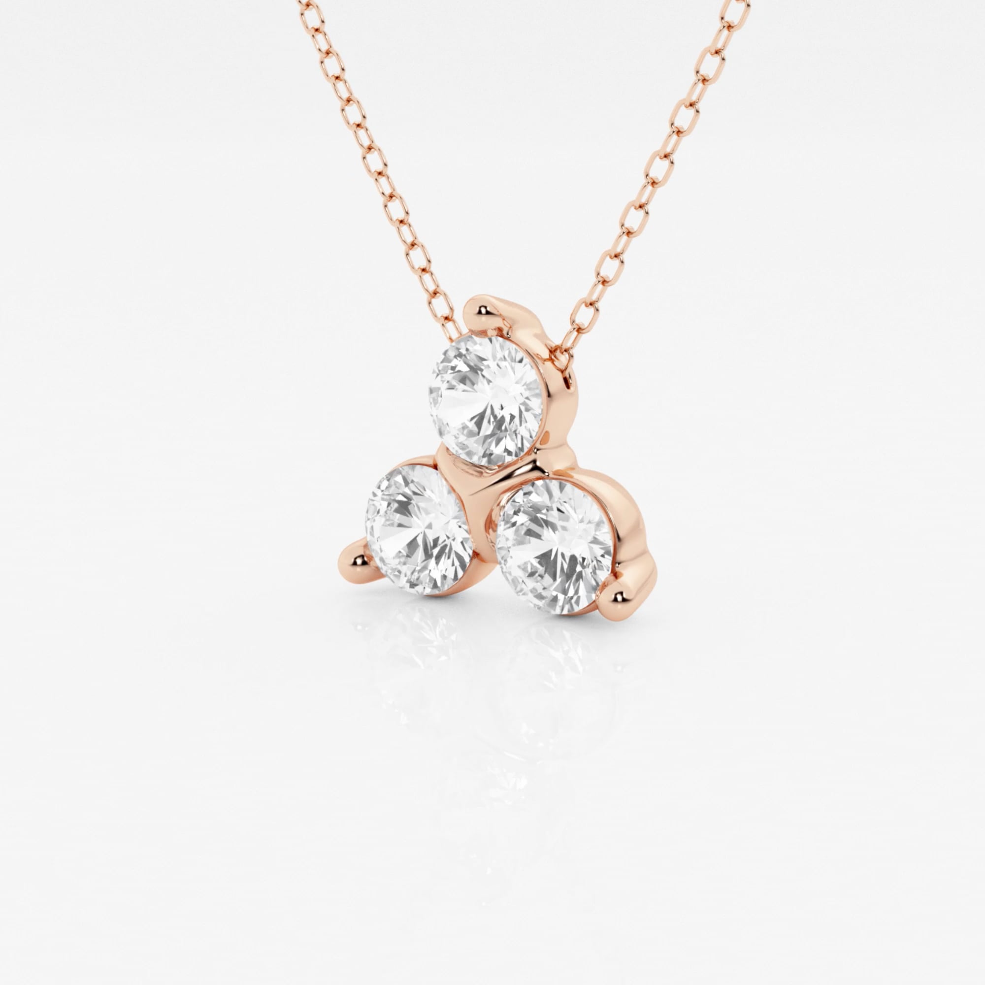 product video for 1 ctw Round Lab Grown Diamond Three-Stone Fashion Pendant with Adjustable Chain
