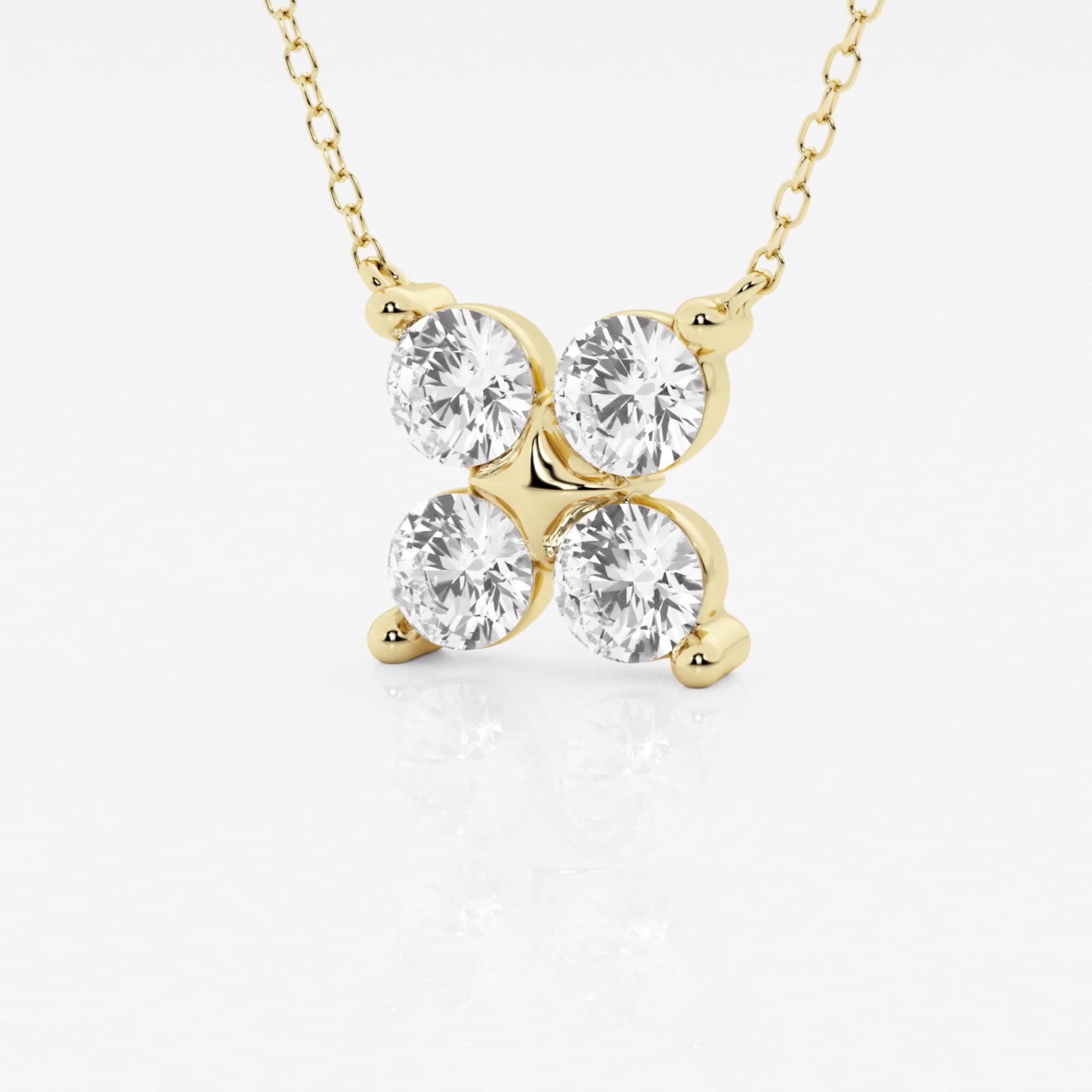 product video for 1 1/2 ctw Round Lab Grown Diamond Four-Stone Fashion Pendant With Adjustable Chain
