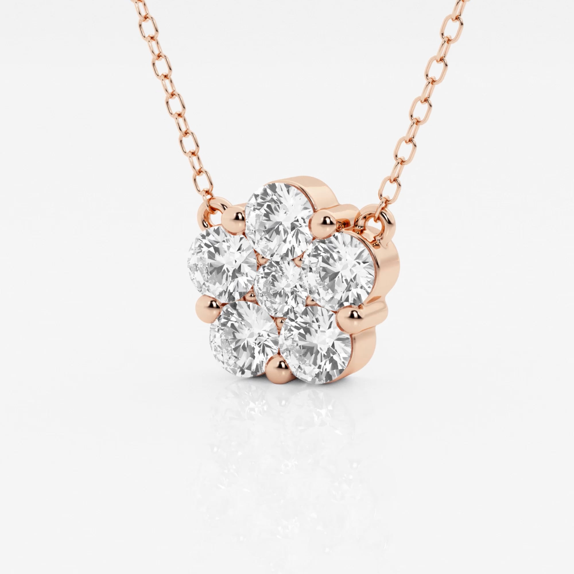 product video for 1 ctw Round Lab Grown Diamond Flower Fashion Pendant with Adjustable Chain