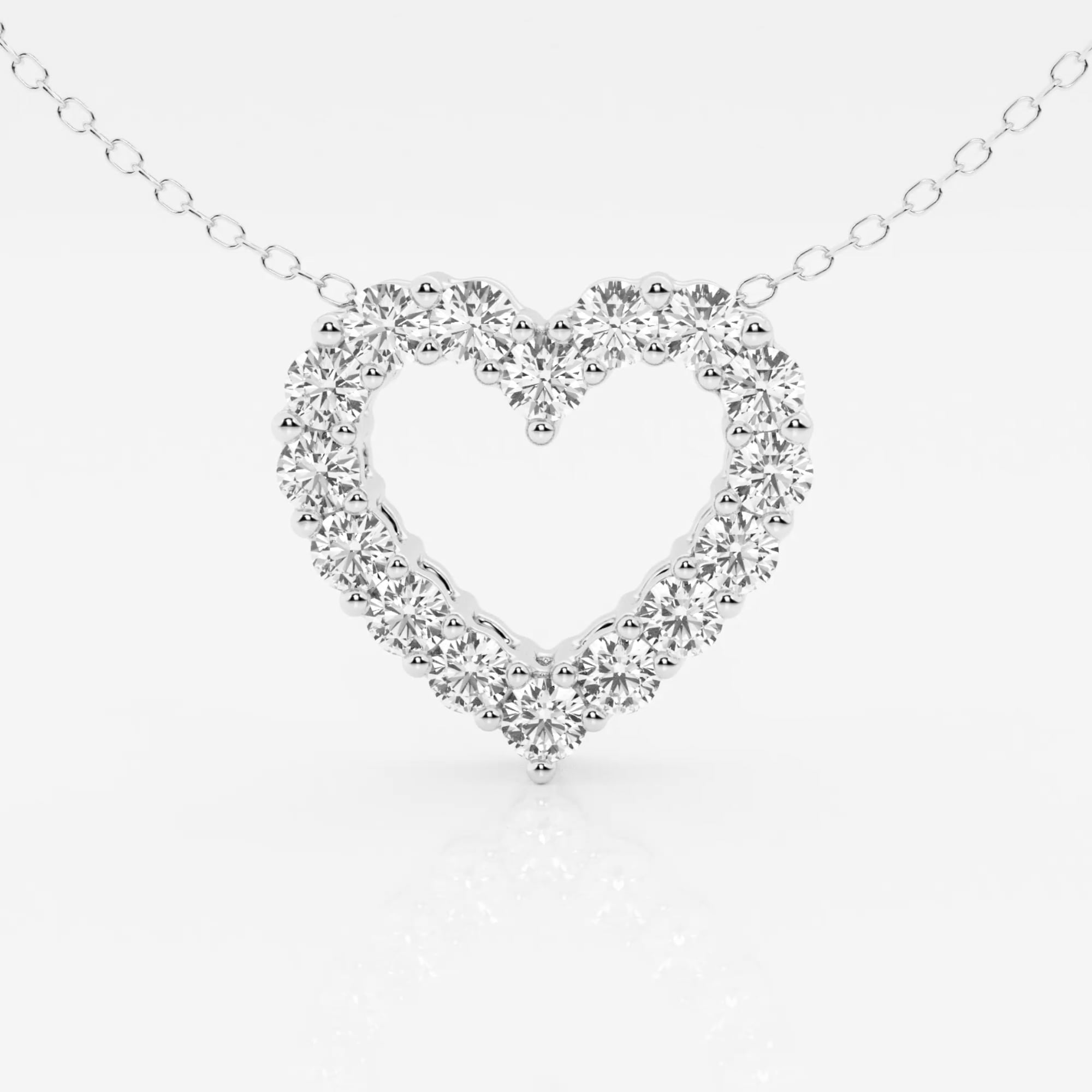 product video for 1 ctw Round Lab Grown Diamond Heart Pendant with Adjustable Chain