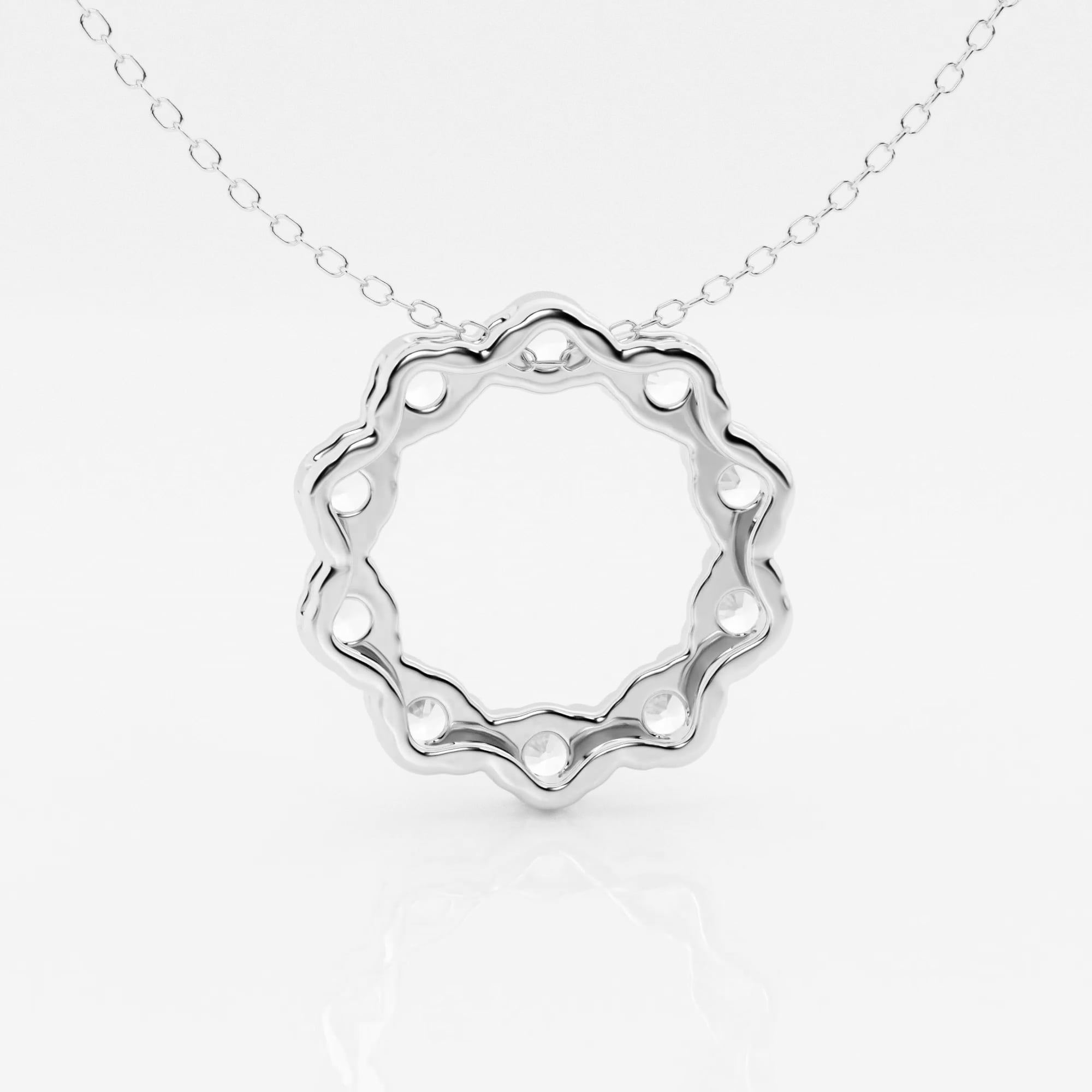 product video for 2 ctw Round Lab Grown Diamond Circle Fashion Pendant with Adjustable Chain