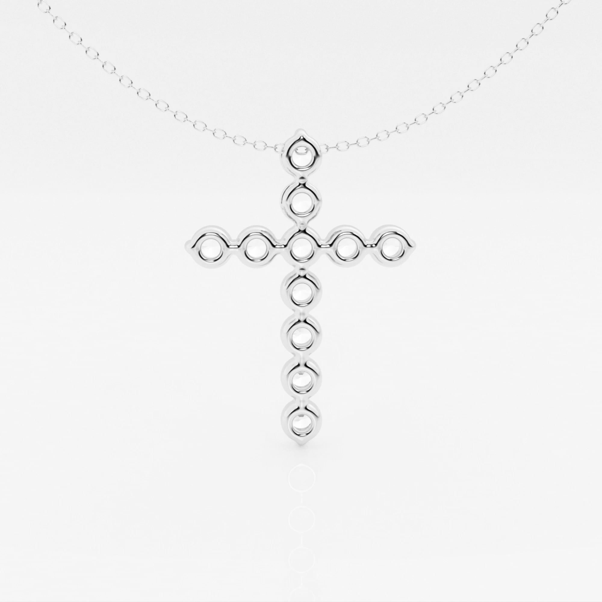 product video for 2 ctw Round Lab Grown Diamond Cross Pendant with Adjustable Chain